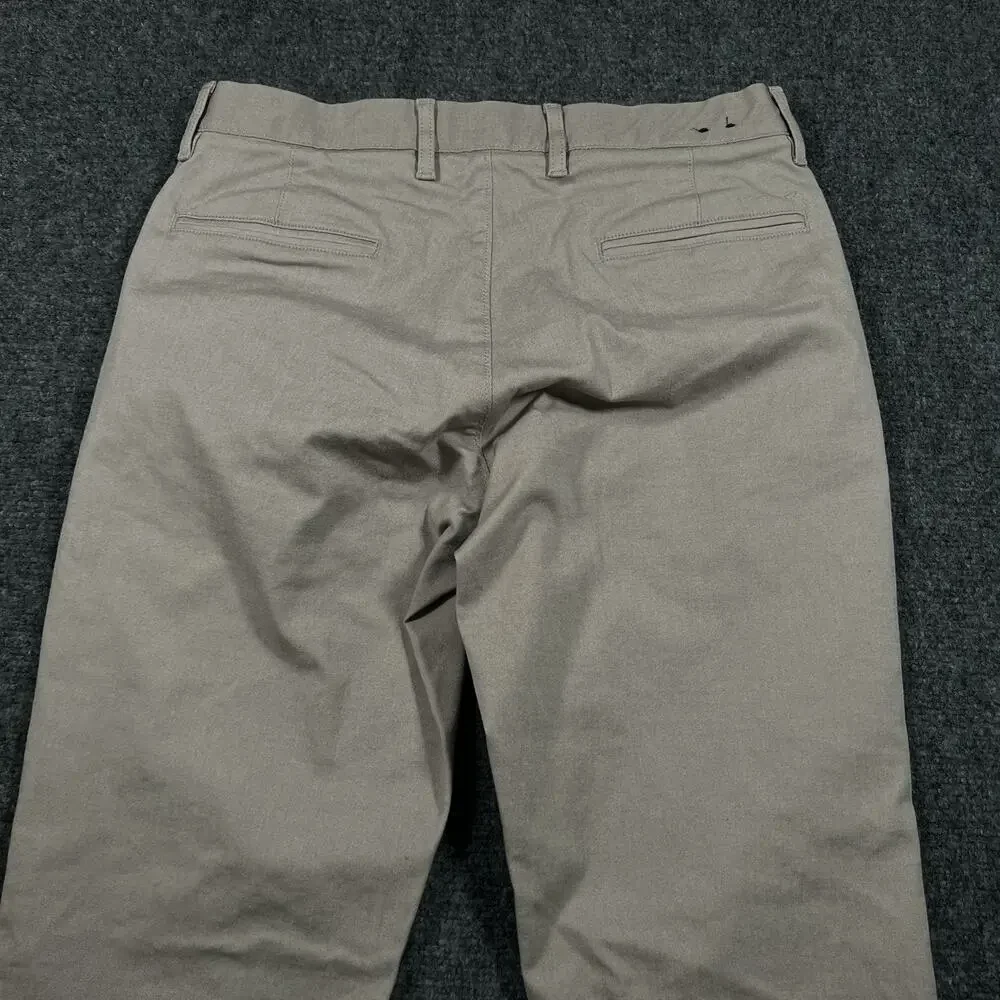 J.Crew Oarsman Tech Pant 770 Mens 32x32 Beige Stretch Performance Zip Pocket